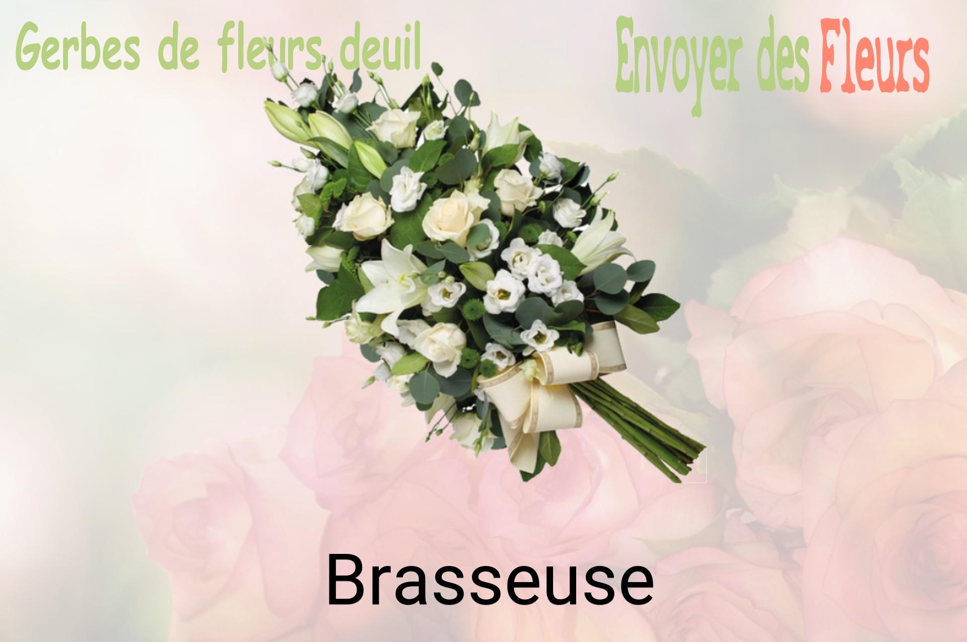 Gerbe de fleurs de deuil livrée à Brasseuse